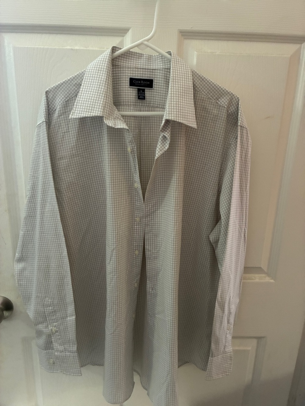 Club Room Gray Windowpane Dress Shirt